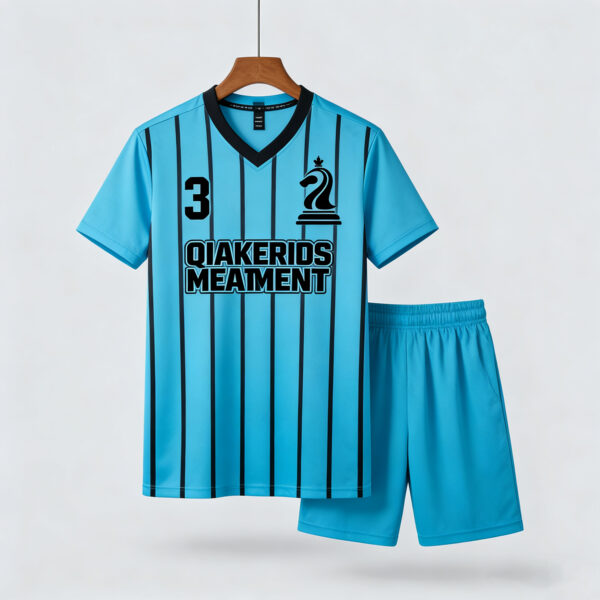 cjh (3) 25/26 Football Uniforms Set Soccer Jersey Thailand Quality Team Black and Blue Color Blocking Soccer Shirts Maillot T-shirt